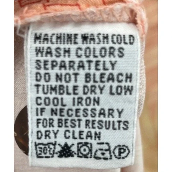 Tommy Bahama Relax Shirt Mens Medium Peach Silk Tropical Leaf Stripe Camp Button - Picture 5 of 6